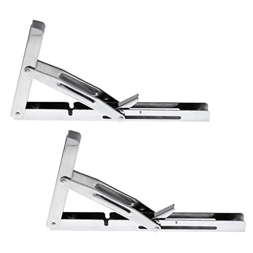 Preisvergleich Produktbild Sharplace Schwerlastträger Regalträger Schwerlastkonsole Zusammenklappbar Schwerlastwinkel Edelstahl (2 Stück Packung)