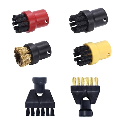 Juego de 6 cepillos redondos, cepillo redondo, piezas de repuesto para limpiadores de vapor, accesorios para Kärcher SC1 SC2 CTK10 SC3 SC4 SC5 SC7