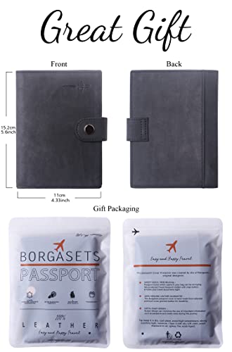 Genuine Leather Passport And Vaccine Card Holder, Rfid Passport Cover Credit Card Case With Cdc Vaccination Card Slot For Family Travel Id Documents Women And Men (Premium Soft Leather Black) #TOP6