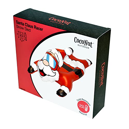 Coconut Outdoor- 54” Santa Claus Racer Inflatable Snow Tube- Heavy Duty Snow Sled With Sturdy Handles For Kids, Teens And Adults-Cold Resistant Toboggan -Lightweight Tube For Boys And Girls #TOP4
