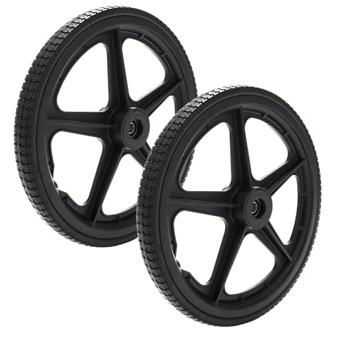 14x1.75 Manual Wheelchair Rear Wheels Assembly, 14 Inch PU Solid Wheels, Manual Wheelchair Accessories for Elderly, Disabled