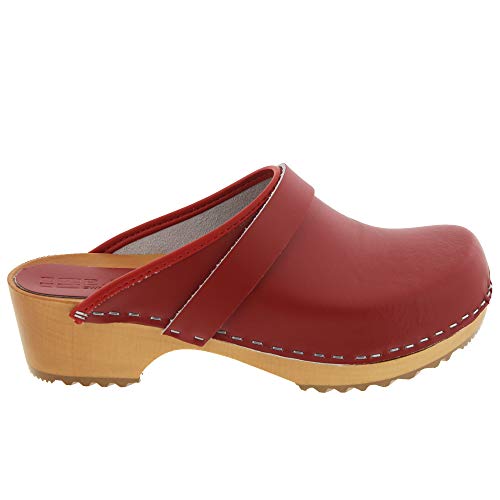 Image of Bjork Maja Wood Open Back Leather Clogs