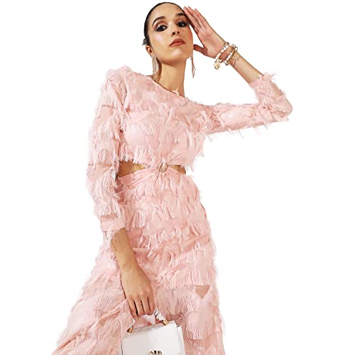 Image of PINACOLADA Women's Solid Dress for Casual Wear | Regular Sleeve | Quality Stretchable Fabric | Dress Crafted with Enhanced Stretch and Comfort Fit for Everyday Wear