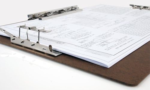 Miniatura 2 de Tablero duroportapapeles de 17 x 11 pulgadas con clip de palanca de 8 pulgadas y 2 clips de 4 pulgadas, color marrón