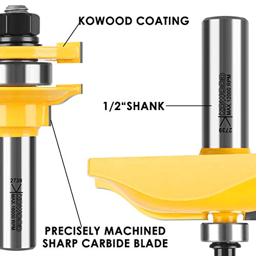 KOWOOD Ogee 3 Bit Raised Panel Cabinet Door Router Bit Set 1/2-Inch Shank - Image 3