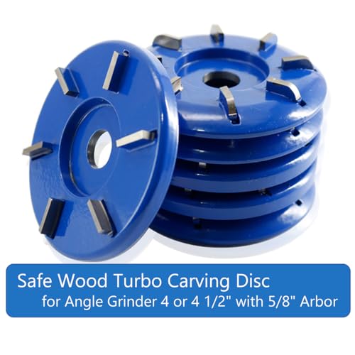 Wood Turbo Carving Disc 6 Teeth for Angle Grinder 4 or 4 1/2" with 5/8" Arbor Upgraded, DIY Wood Carving Tools Cutting Wheel for Fast Sculpting(Arc Blade) by Niansee - Used condition - Image 5