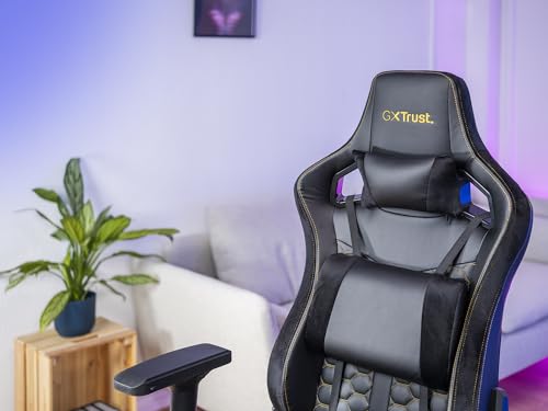 Sedia da Gaming GXT 712 Resto Pro - Sedia Ufficio Ergonomica, Particolarmente Comoda, Comodo Cuscino Zona Lombare e Collo, Postazione Gaming, PC/Computer - Nero - Sedia gaming - Immagine 6