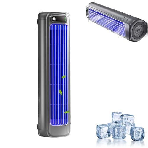 Brizac Air Conditioner, BrizaAC Air Conditioner, Qinux BrizaAC, Briza Air Cooler, Portable Air Conditioner Cooling Fan Quie, Cool Air Cooler for Bedroom with 3 Speeds (Gray)