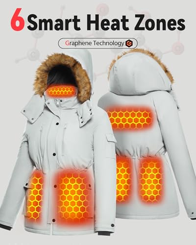 Women Graphene Heated Jacket Battery Pack Charger Coat Heating Apparel Mountaineering Accessories Road Trip Essentials Climbing Must Haves Biker Supplies Hunting Equipment Necessities Warmer Gifts - Thumbnail 4