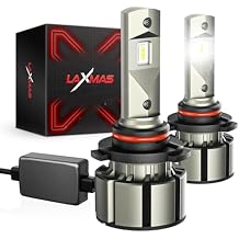 Laxmas LM1 9006/HB4 Light Bulbs, 18000 Lumens 70w 600% Brightness 6500K Cool White, 9006 LED Bulbs with 12000 RPM Cooling Fan, 360-degree Illumination, 50000+ Hours Lifespan, Pack of 2