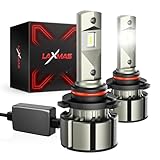Laxmas 9006/HB4 Bulbs, 18000 Lumens 70w 600% Brightness 6500K Cool White, Plug and Play, Low Beam Replacement Bulbs, Pack of 4