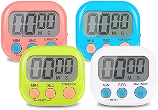 4PCS Colorful Kitchen Timer Magnetic, Digital Timer with Loud Alarm for Kids, Time Timer with Stand for Study,Work,Exercise,Cooking(Not Including Battery)