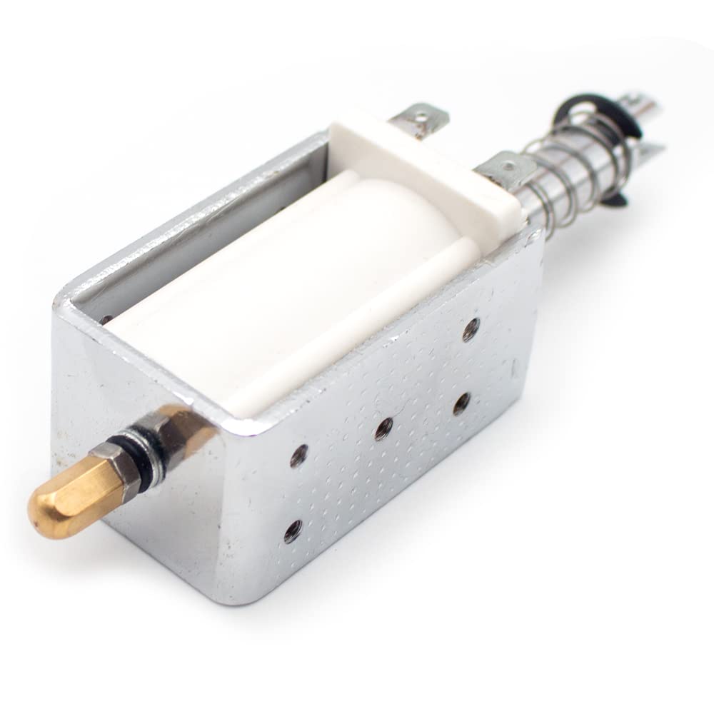 DC 12V 24V 60MM Langer Hub Elektromagnet, Schubkraft 15KG Push-Pull Elektromagnet Selbst-Rückstellung (DC 12V)
