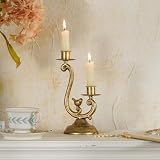 NIKKY HOME Vintage Gold Bird Candelabra, 2 Arm...