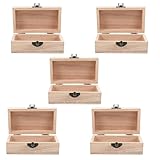 IMIKEYA Cajas de joyería de madera con tapa con bisagras, 5 cajas de madera sin terminar de 4.7 x 2.7 x 1.9 pulgadas para artículos diversos del hogar y decoración