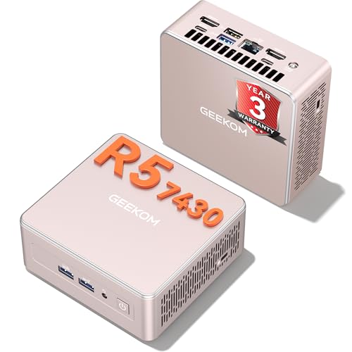 GEEKOM A5 2025NŃ~jPC(3NԂ̕iT|[g)AAMD Ryzen5 7430U(8C/16T)A16GB DDR4&512GB M.2 2280 NVMe Gen3*4 SSDAWindows 11 Pro fXNgbvRs[^[ 