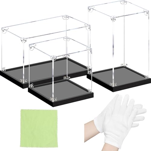 WXHJM Vitrina de Acrílico con Base Negra, Caja de Presentación Transparente a Prueba de Polvo para Modelo de Bloques Construcción, Coleccionables, Figuras de acción, A Prueba de Polvo 40 * 20 * 20cm