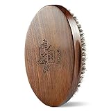 BFWood Large Boar Bristle Beard Brush - Black Walnut Wood Handle, Great for Thick Beard