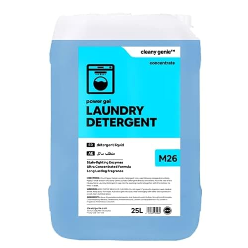 Cleaning Superstore Cleany Genie Long Lasting Fragrance Laundry Detergent Concentrate Power Gel, 25 Liter, M26, Pack of 1