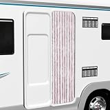Gecheer Tenda Antimosche Grigio Argento e Rosa 56x185 cm in Ciniglia,Zanzariera,per Esterna,Tenda Ciniglia per Porta Proteggi Sole Antimosche,Tenda Antimosche per Porta Finestra,L377360