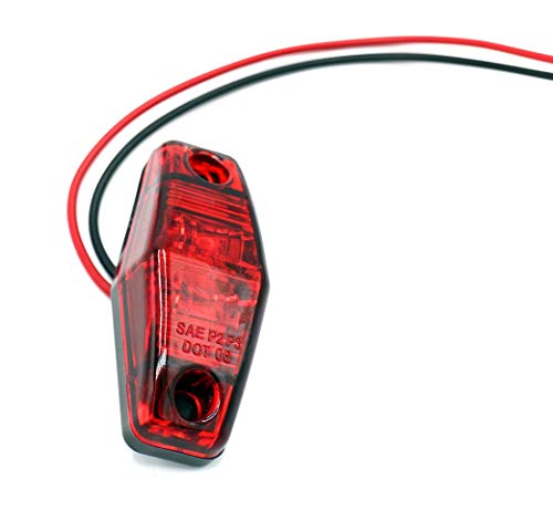 Tmh 10 Pcs 2.5 Inch 5 Amber + 5 Red Super Flux Led Side Marker Fender Light 12V Dc Universal For Trucks Rv Cab Surface Mount 2 Diodes Aa12 #TOP7