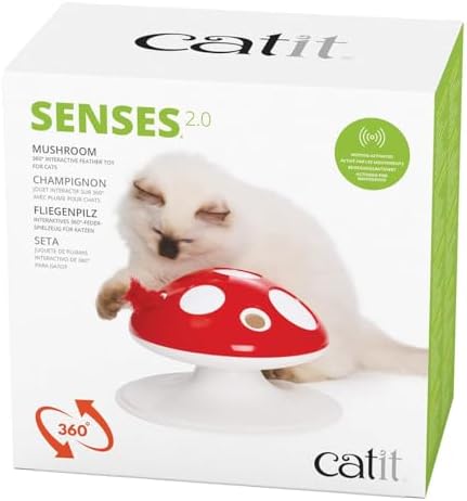 Catit Senses 2.0 Mushroom - 360 Degree Interactive Feather Toy fo...