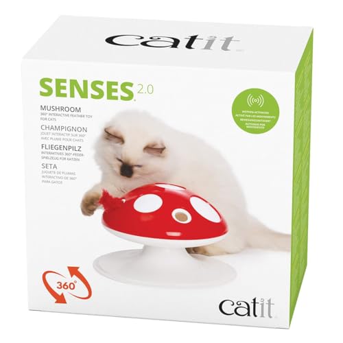 Catit Senses 2.0 Mushroom - 360 Degree Interactive Feather Toy fo...