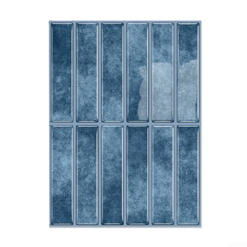 Zeroupshop Lot de 10 carreaux muraux en vinyle à décoller et dosseret, design de métro en verre de mer, décalcomanies autocollantes imperméables pour cuisine et décoration d'intérieur, 23 x 17 cm