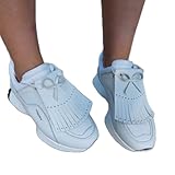 Golf Kiltie | White Leather Shoe Clips with Fringes for Custom Sneakers | Kiltie Fringes | Fringe Shoes | Golf Shoe Kilties with Fringes (White Leather)