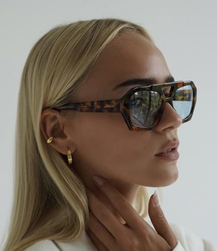 SDINM Trendy Designer Hexagon Aviator Sunglasses for Women Men Retro 70s Square Thick Frame Sun Glasses Shades3