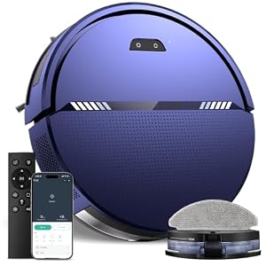UMMUND Robot Vacuum and Mop Combo, 8000Pa Strong Suction 2 in 1 Vacuum Robot with Mopping, with Schedule, Wi-Fi/App/Remote, Self-Charging, Slim, Ideal for Hard Floor, Pet Hair, Low-Pile Carpet