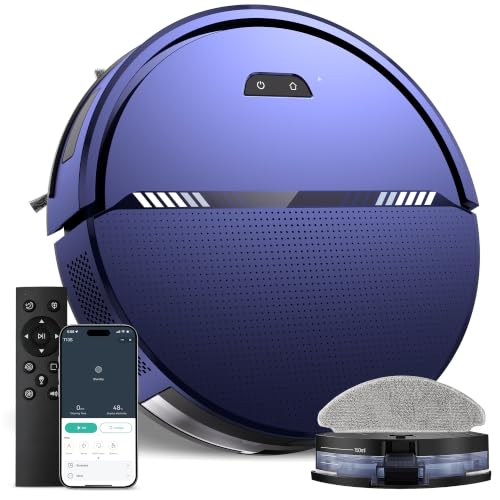 UMMUND Robot Vacuum and Mop Combo, 8000Pa Strong Suction 2 in 1 Vacuum Robot with Mopping, with Schedule, Wi-Fi/App/Remote, Self-Charging, Slim, Ideal for Hard Floor, Pet Hair, Low-Pile Carpet