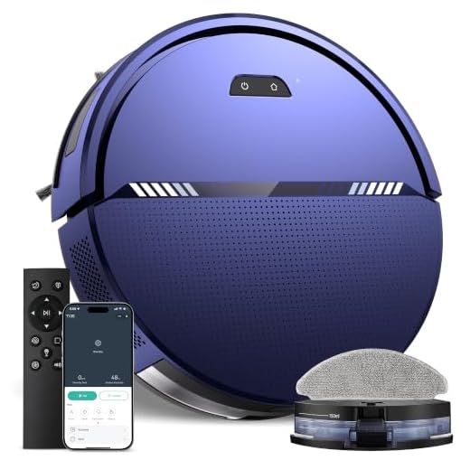 UMMUND Robot Vacuum and Mop Combo, 8000Pa Strong Suction 2 in 1 Vacuum Robot with Mopping, with Schedule, Wi-Fi/App/Remote, Self-Charging, Slim, Ideal for Hard Floor, Pet Hair, Low-Pile Carpet