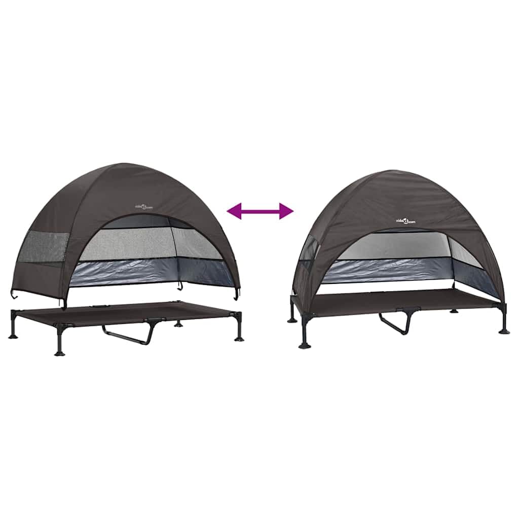 Cuccia rialzata per cani, in tessuto e acciaio, 127 x 81 x 108 cm, con design pieghevole, supporto stabile, traspirante, per giardino, terrazza, viaggi, comfort e tranquillità
