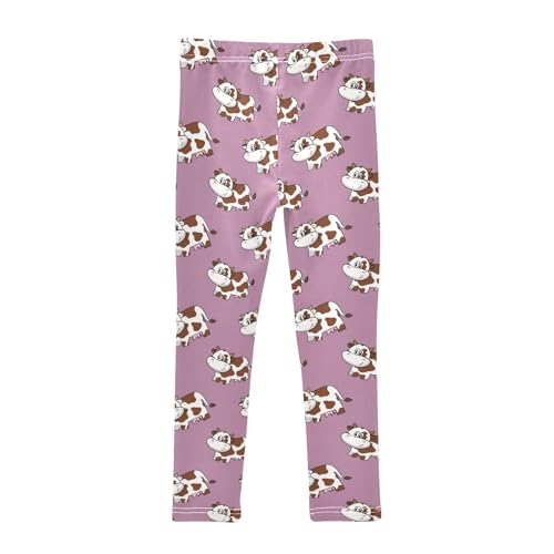 Girls Leggings Size 4T Cartoon Cow Soft Stretchy Yoga Pants Tights Girl Clothes for School Dance2