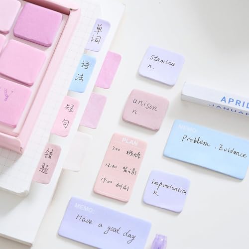 Image of 210 Sheets Colorful Sticky Notes | Mini Pastel Tabs | Self-Adhesive Memo Pads for Notes-4 Size, Reminders, Planners, Study, Office & Creative Journaling, Reminders, and Creative Ideas (Multi Color)