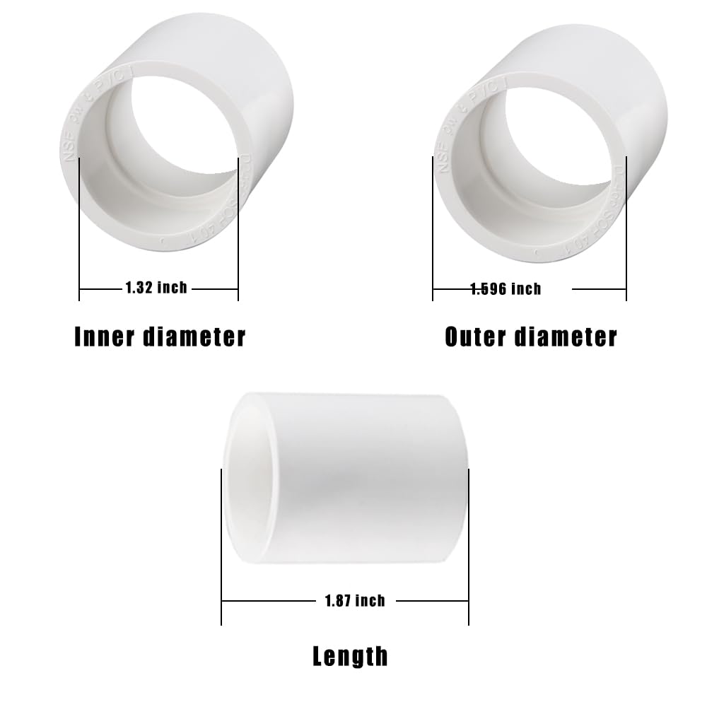 3x PVC-Adapter 2 Zoll – Schlauchkupplung Mit Außengewinde, Weiß