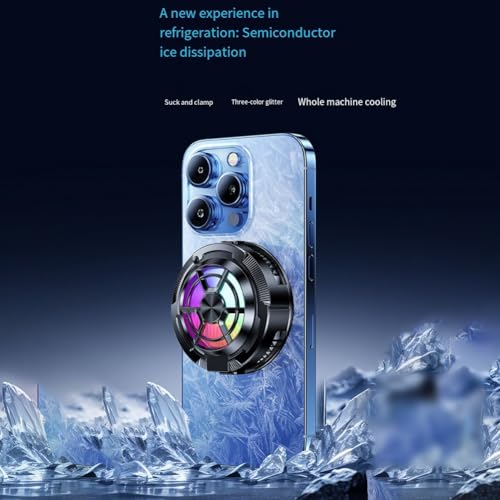 NiuLumea Dispositivos móviles de refrigeración para teléfono, ventilador de refrigeración RGB con fuente de alimentación tipo 5 V/1,6 A, diseño portátil ligero de 56 g, para juegos y transmisión para - imagen 3