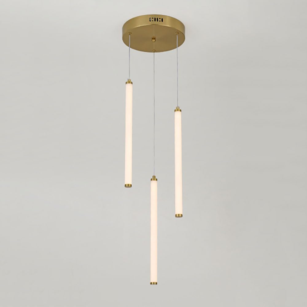 Lustre LED moderne doré pour illuminer un îlot de cuisine ou une salle à manger
