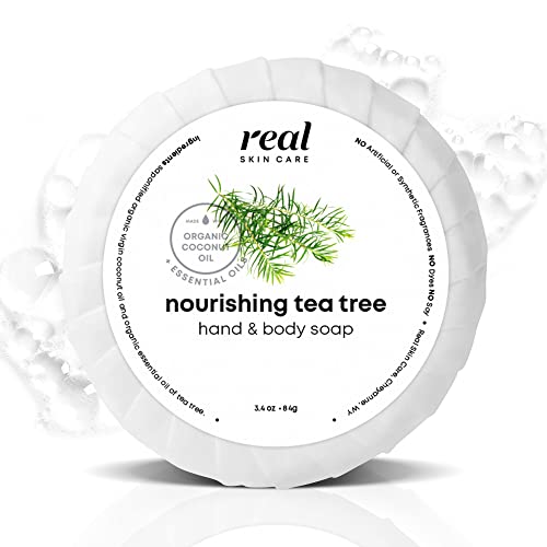 Real Skin Care Moisturizing Bar Soap With Coconut Oil | Nourishing Tea Tree | Natural Organic Bar Soap With No Chemicals Or Parabens | Foaming Hand Soap And Body Soap | Handmade Soap In The Usa #TOP12