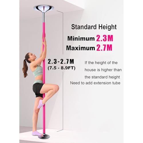 Bastón de baile estático y giratorio de 45 mm desmontable para techos de casa 3