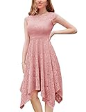 【Stil A】- Spitzenkleid mit V-Ausschnitt: Der Stoff ist weich und bequem und der schöne, dezente Stil ist perfekt für den Alltag, Partys und andere wichtige Anlässe. ❤Der obere Teil dieses Kleides ist aus Stretch-Spitzenmaterial, wenn Ihre Größe zwischen zwei Größen liegt, empfehlen wir Ihnen, die KLEINERE Größe zu wählen.