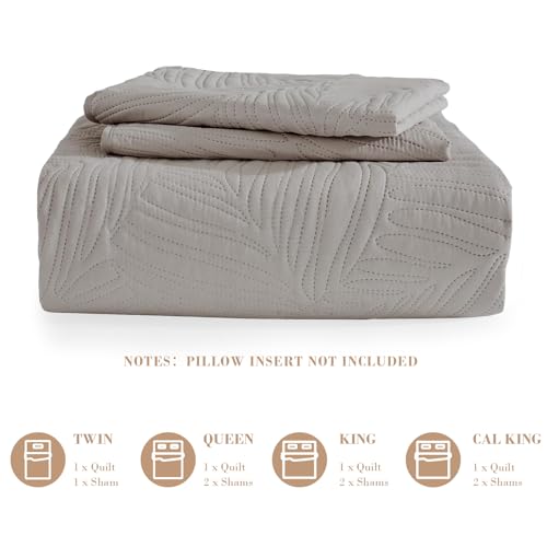 Exclusivo Mezcla 3 Pieces California King Quilt Bedding Set, Light Grey by Exclusivo Mezcla - Image 6