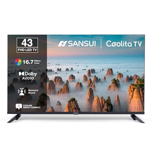 Image of SANSUI 109cm (43) Full HD Collita Smart TV with IPS Panel, Dolby Audio, Surround Sound, 60Hz Refresh Rate, Coolink JSW43CSFHD (Black)