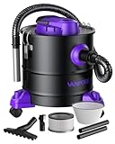 VANPORE Ash Vacuum for Pellet Stoves: 5.2 Gallon Fireplace Ash Vac with 1200w Powerful Suction & Wheeled Base - Ash Vacuum Cleaner for Fireplaces, Pellet Grill, Wood Stove, Fire Pits