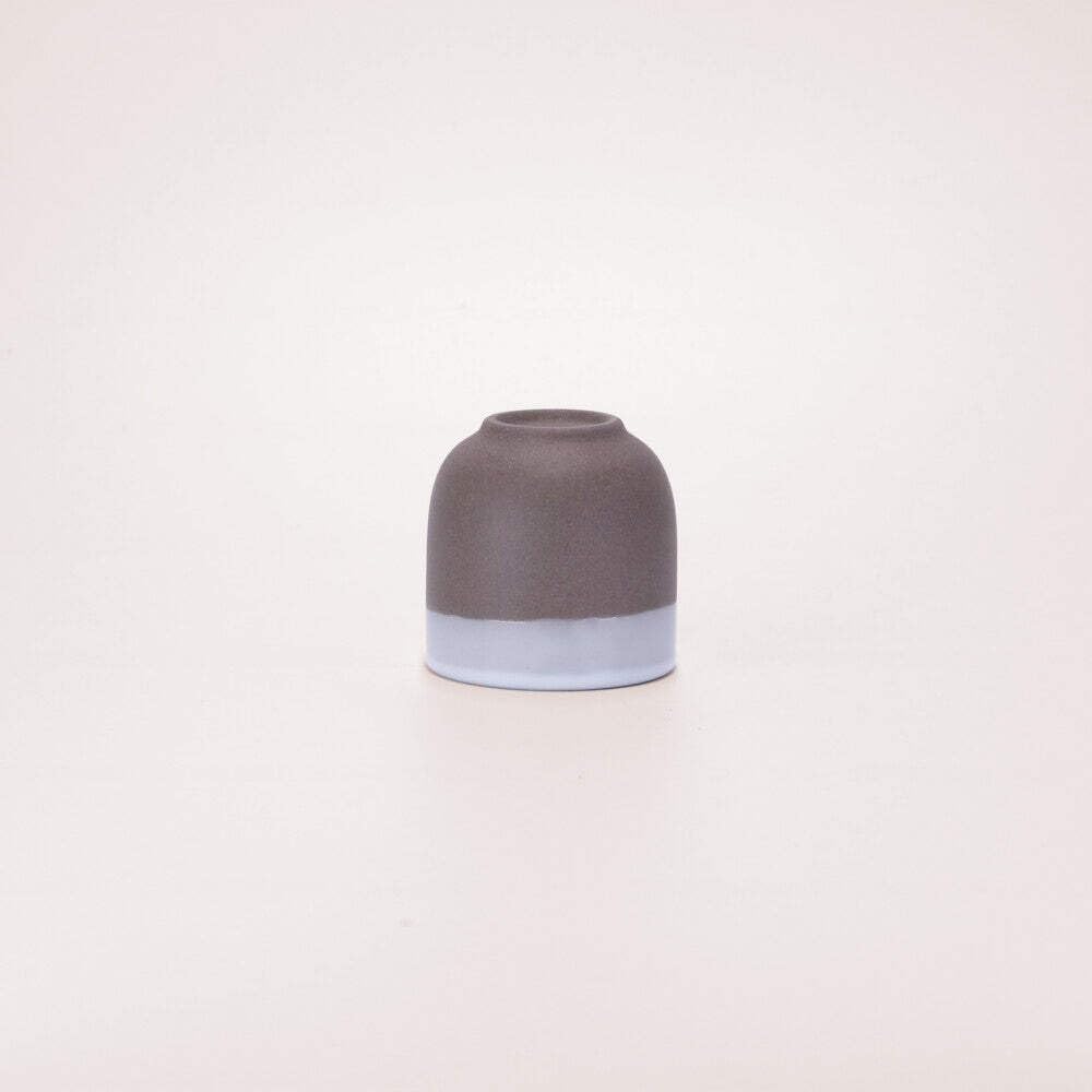 Espressobecher Liora, handglasiertes Steingut/Keramik, 125ml, recycelter Ton, dunkelgrau/weiss, 8er