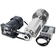 RATTMMOTOR Motor Lathe Chuck Spindle Assemblies, 3 Jaw K11-125mm Lathe Chuck with 120W 110V Optical Shaft Adjustable Speed Motor+Driver, Through Hole 15mm for CNC Lathe