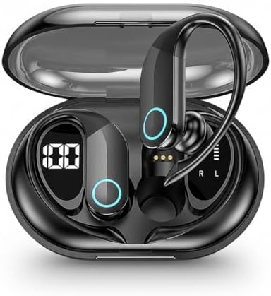 Fone de Ouvido Bluetooth Sem Fio TWS Esportivo com Gancho – Displ...