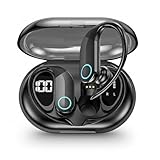 Fone de Ouvido Bluetooth Sem Fio TWS Esportivo com Gancho – Display LED no Estojo – Som Estéreo HD – Microfone – Compatível com iPhone, Samsung, Motorola, Xiaomi, Android e iOS – Casenn