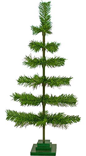 EST. LEE DISPLAY L D 1902 24" Alpine Green Christmas Tree Tinsel Tabletop Artificial Brush Indoor Outdoor Base Stand Included 2FT Tall (Alpine Green)